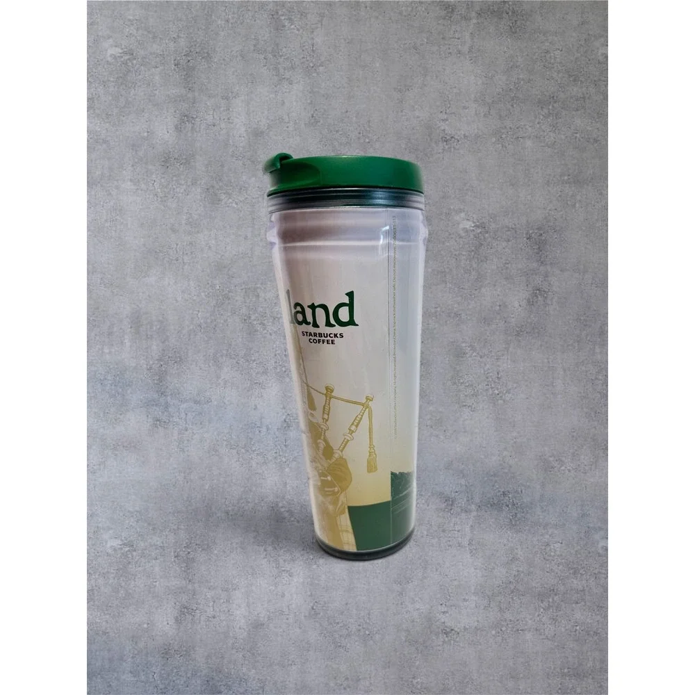 Starbucks Tumbler Scotland 2009 Global Icon Series 12oz Green Bagpiper EUC